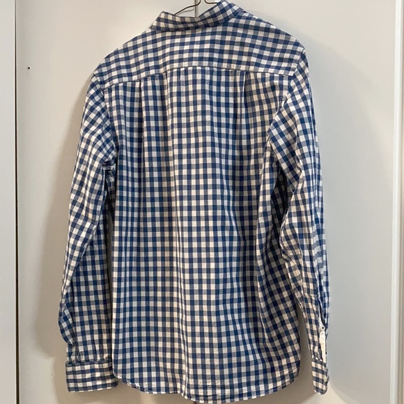 Old Navy shirt Mens small s blue white plaid long sleeve button dress shirt EUC - Picture 5 of 5